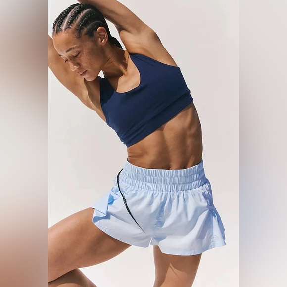 FP MOVEMENT Get Your Flirt On Shorts NWT Baseline Baby Blue - Picture 4 of 8